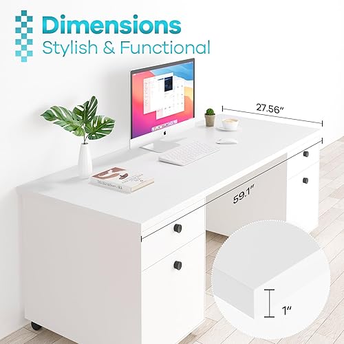 Miniatura 99 de Kaboon Mesa universal, escritorio sólido de una pieza para escritorio de pie sentado, escritorios dobles, escritorio en L, bricolaje, encimera de