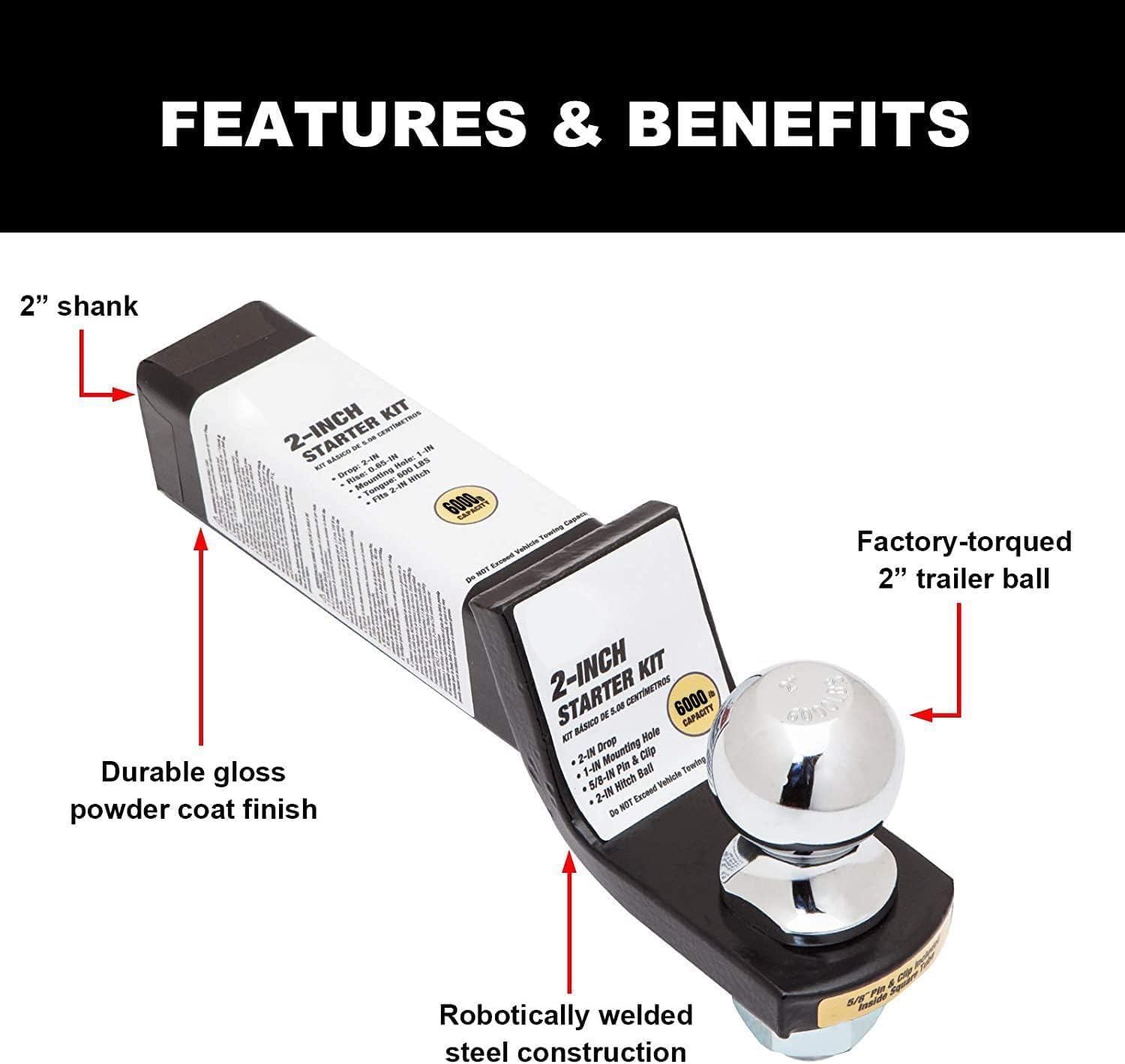 BIG RED ATRLY2003R Torin Trailer Hitch Mount and Ball: 6,000 lb Capacity : Automotive