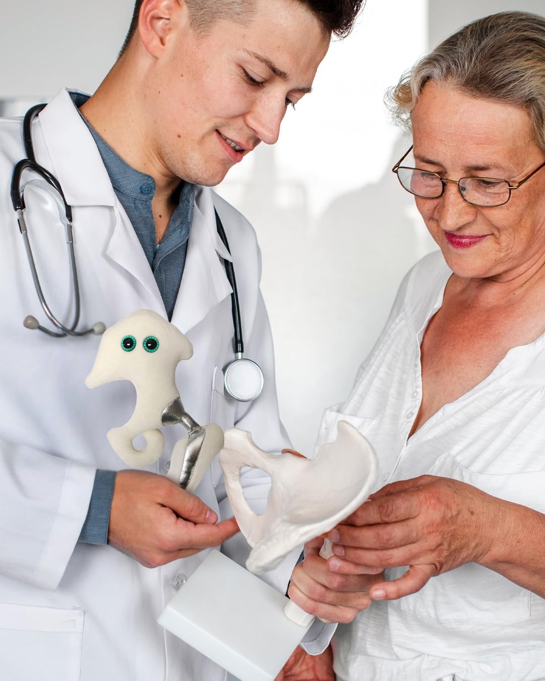 GIANT MICROBES Hip Replacement Plush, Get Well Gift, Hip Surgery Recovery, Hip Replacement Gifts, Orthopedic Surgeon Gifts, Hip Surgery, Chiropractic Gift, Chronic Pain