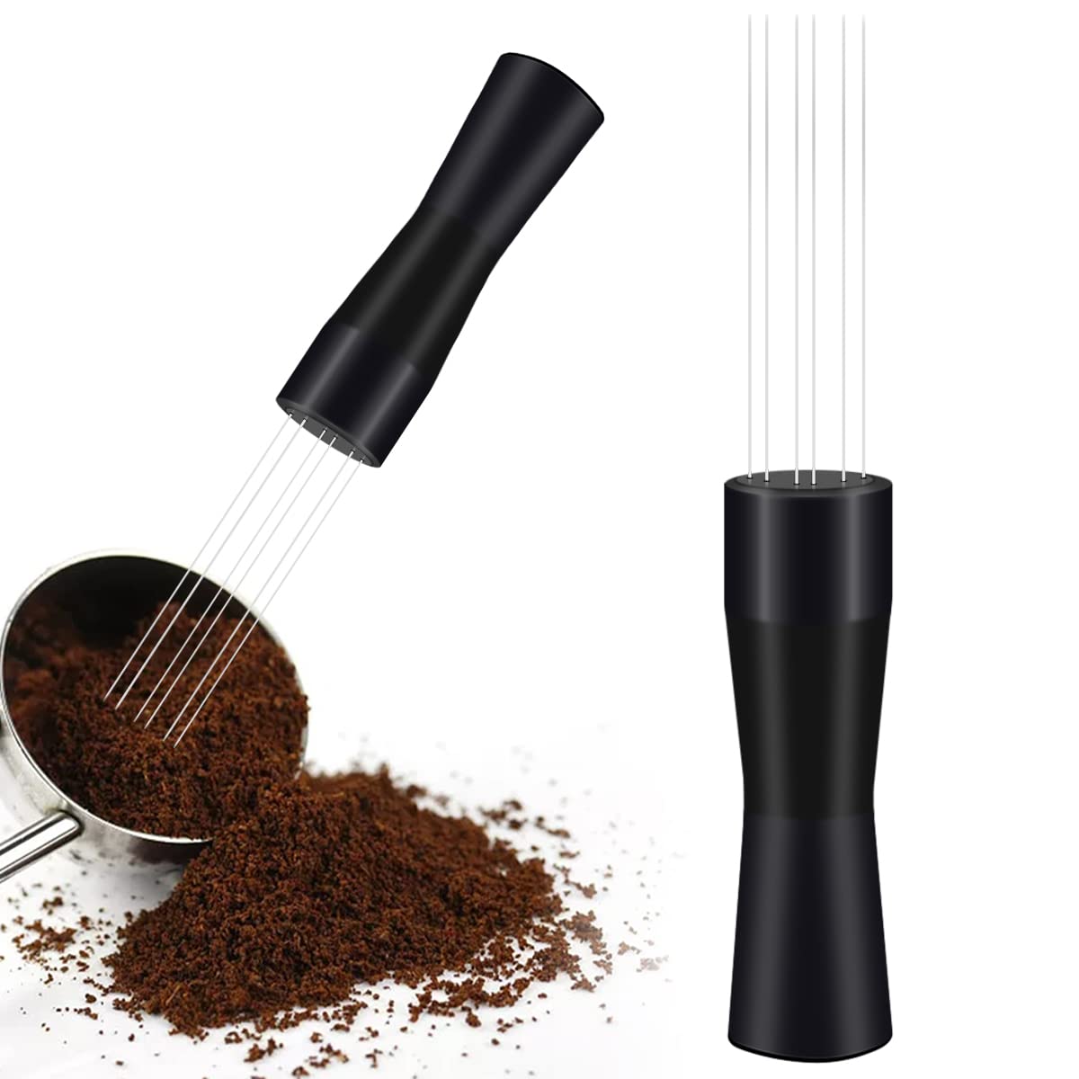 Espresso Coffee Stirrer Coffee Stirring Tamper Needle Coffee Tamper Distributor Coffee Stirring WDT Tool(Black)