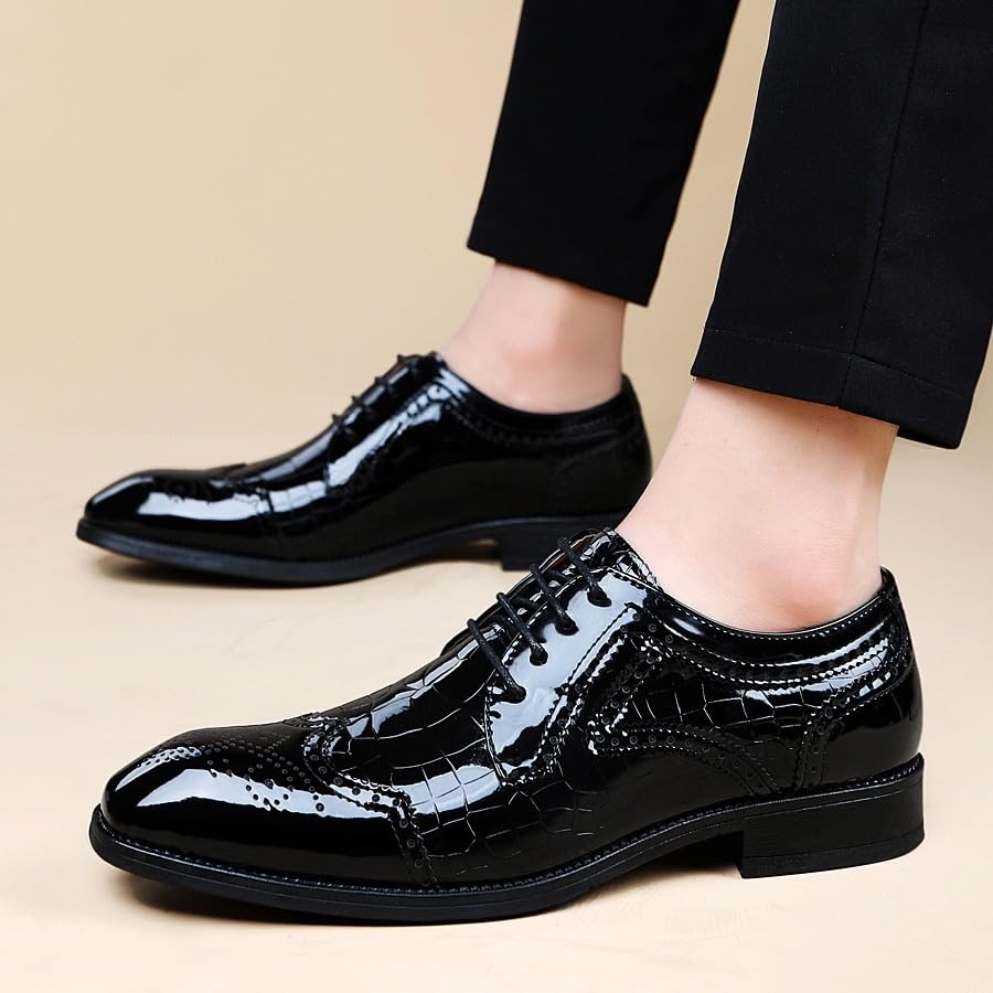 Men's Dress Shoes, Casual Business Leather Oxford Derby, Lace-up Slip-ons, Driving, Comfort, Party, Wedding2