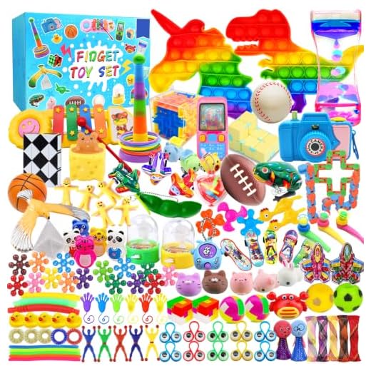 125 Pack Fidget Toys Assortment for Kids 4-8-12,Stress&Anxiety Relief Toys for Party Favors,Treasure Box Fillers,Classroom Prizes Rewards,Carnival,Pinata Stuffers