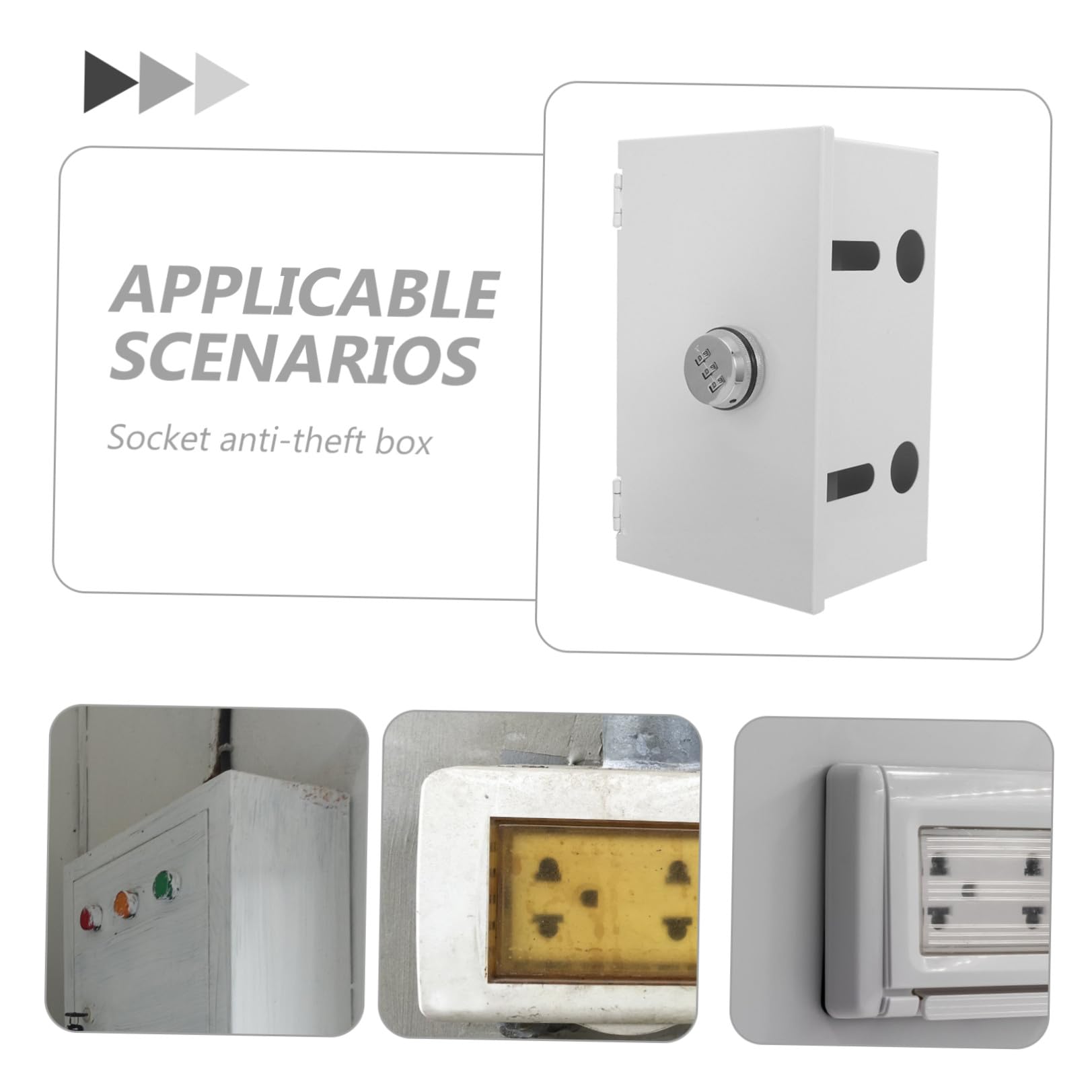 Protezione per Prese Elettriche in Acciaio Inossidabile Argento Funzione Antieffrazione, Design Moderno Minimalista per Spazi Interni ed Esterni