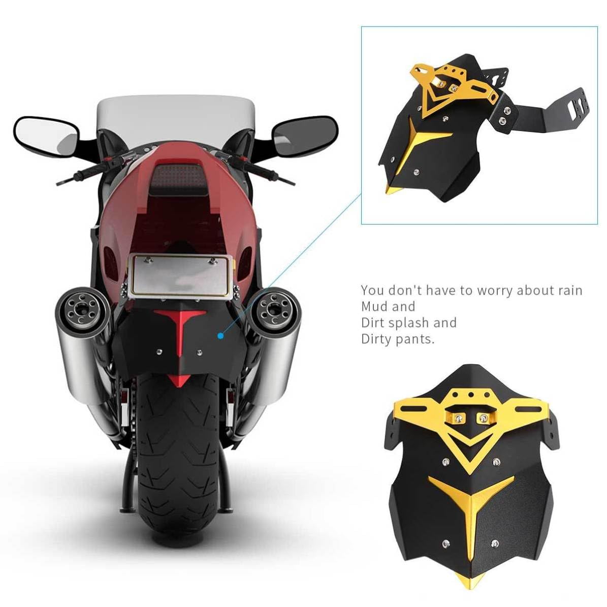 ULTECHNOVO 1juego Accesorios Profesionales para Motor Guardabarros Delantero y Trasero de Aleación de Aluminio Resistente Diseño Científico para Motocicletas