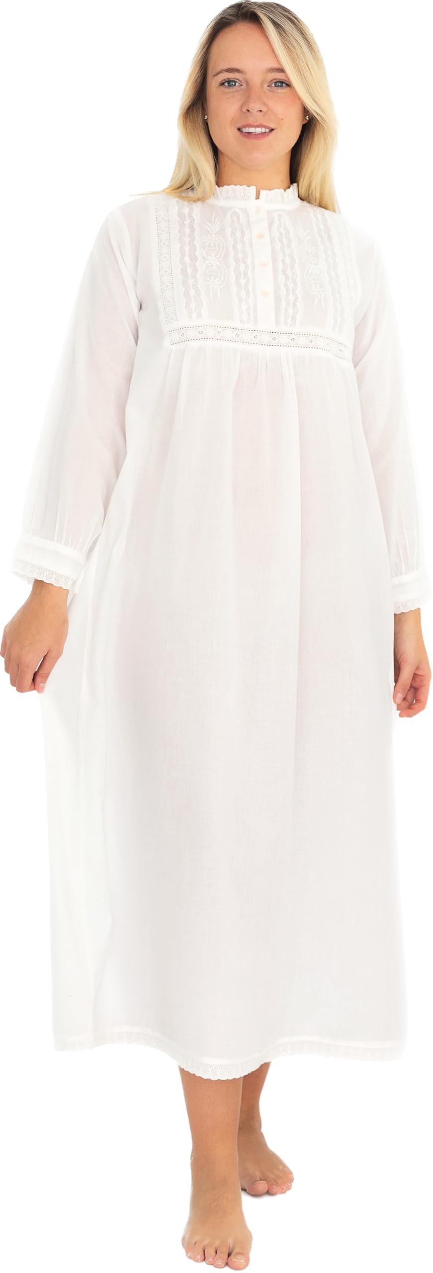 Lunn Antiques Victorian Style POLO LONG sleeve | One size (Medium) White