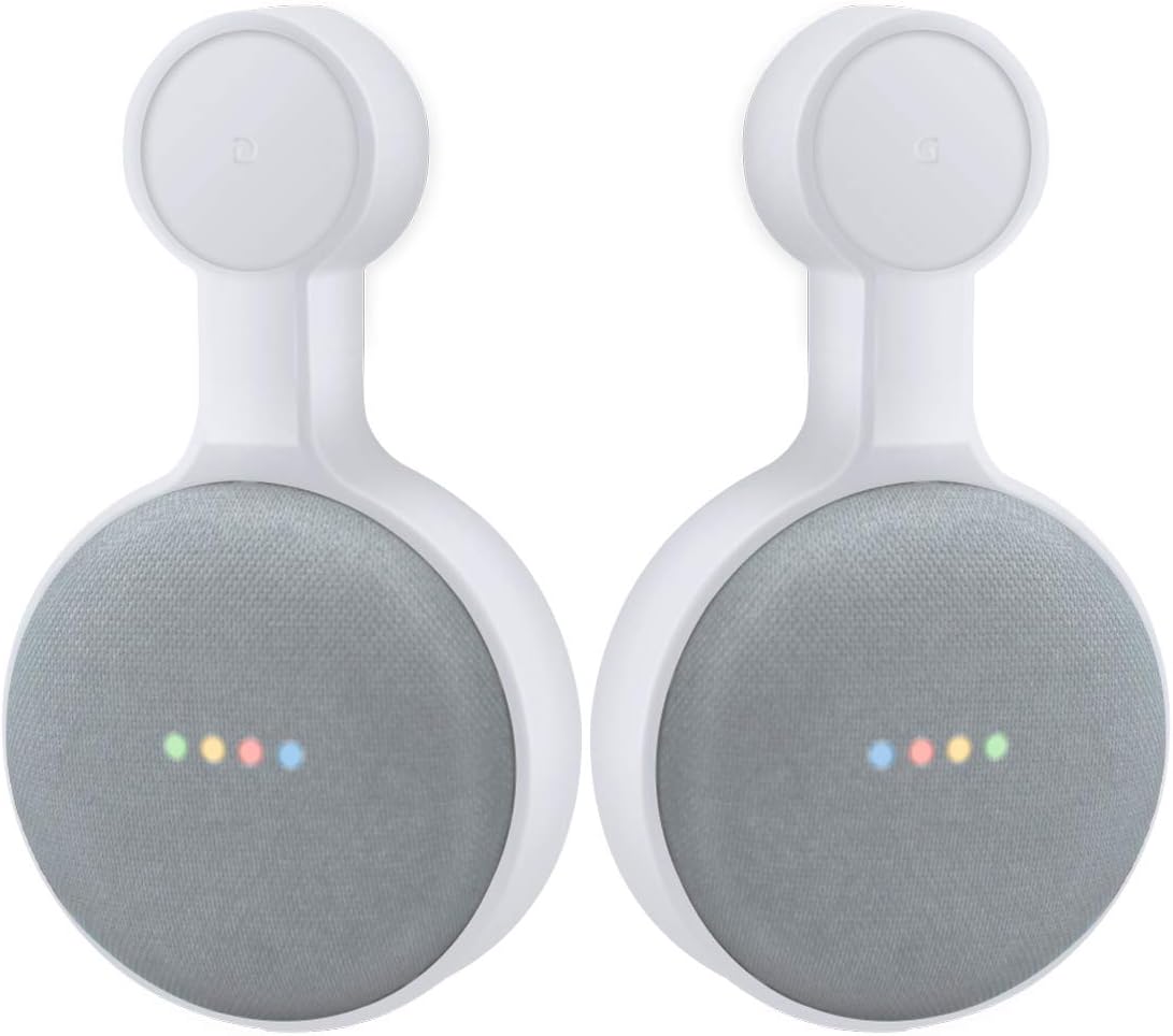 Outlet Wall Mount Holder for Google Home Mini (1st & 2nd Genernation), A Space-Saving Accessories for Google Nest Mini Speaker (White)