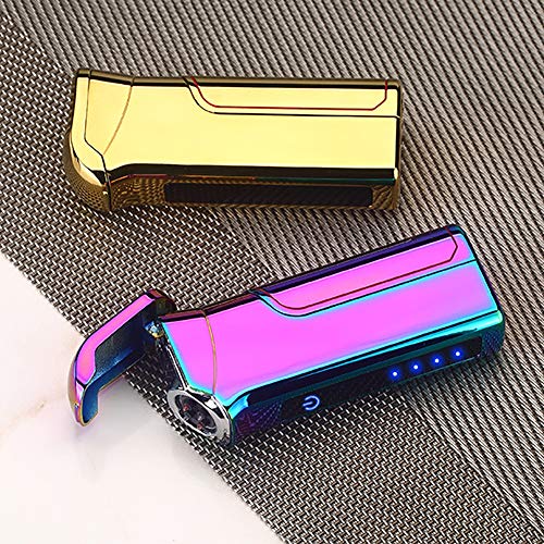 WRJ Double Arc Elektro-Feuerzeug, Wiederaufladbare USB Winddicht Flammenloses Mit Stromanzeige Tolle Geschenke FÜR… – Bild 6