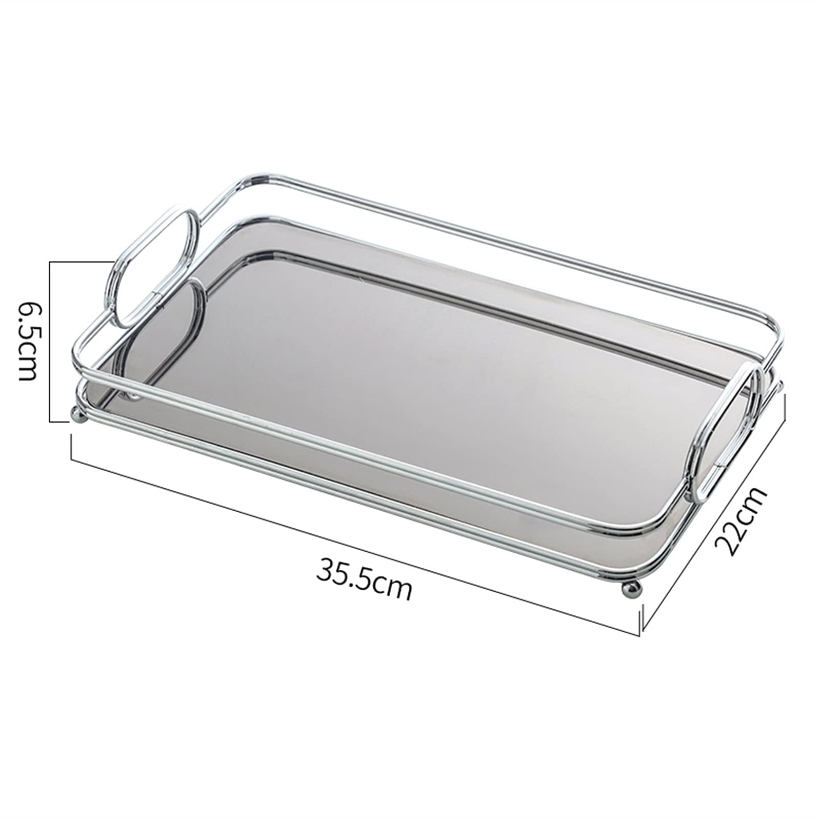 Bandejas Bandejas de Almacenamiento de Vidrio Simple Decorativo Espejo Cosmético Bandeja Collar de joyería Placa de visualización Placa de visualización Decoración de la Mesa Tray