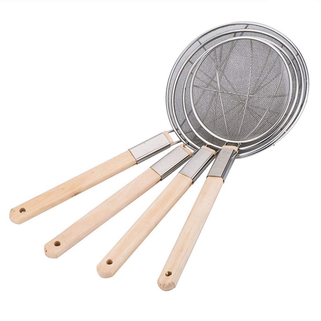 Espumadera Colador Cocina de Acero Inoxidable de Malla Fina Skimmer Colador con Mango de Madera, 9.6 Pulgadas colador Baloncesto Coladores de Cocina (Size : 28cm)