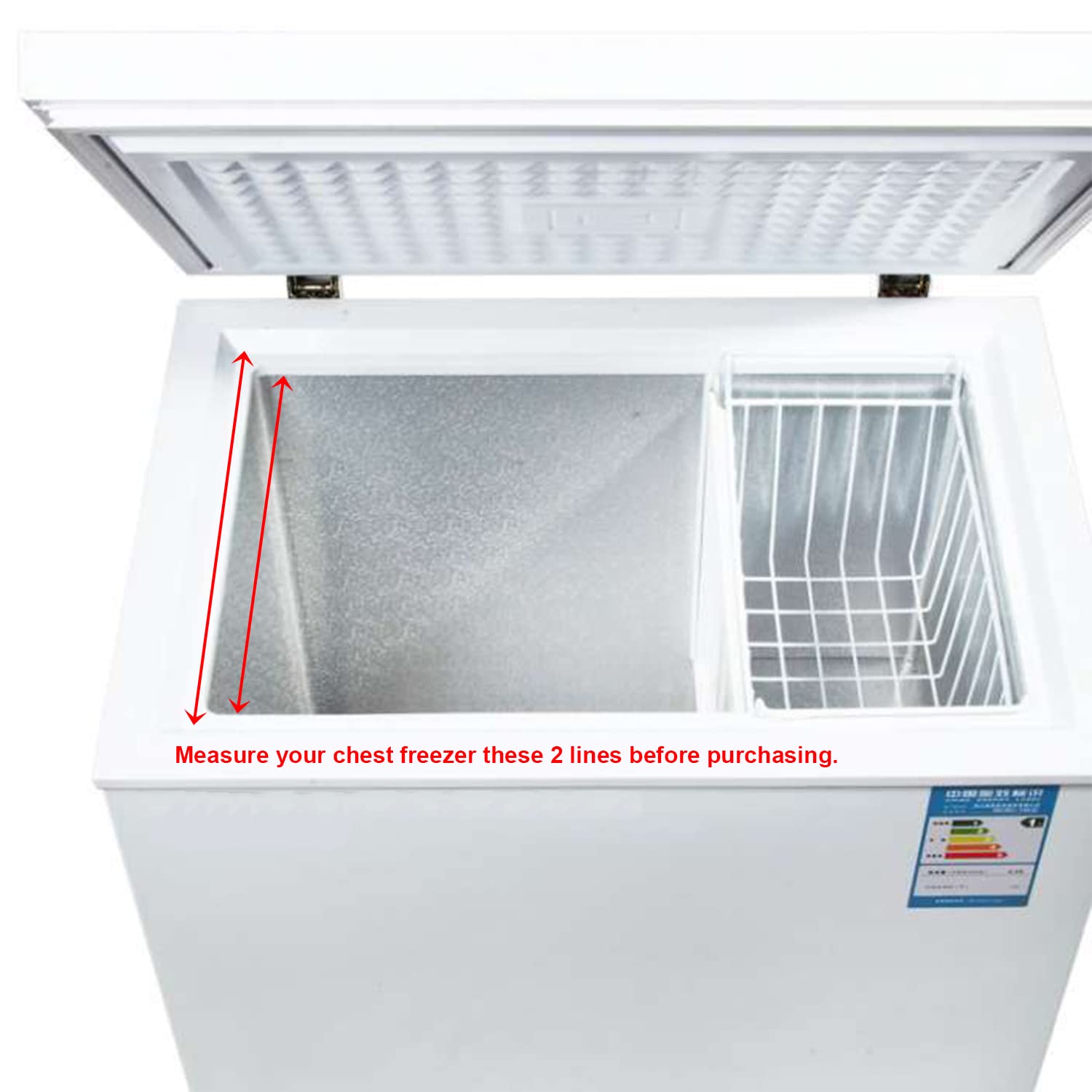 Orgneas Chest Freezer Organizer Bins Deep Freezer Basket Storage Rack Bins Metal Wire Baskets 2 Packs