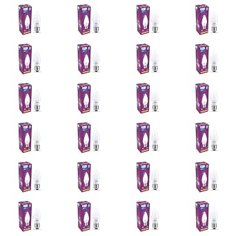 PHILIPS 4W LED Frosted Candle Bulb | Warm White 3000K | E4 Base | Energy Efficient Decorative LED Light | Soft Glare-Free Illumination | Pack of 24