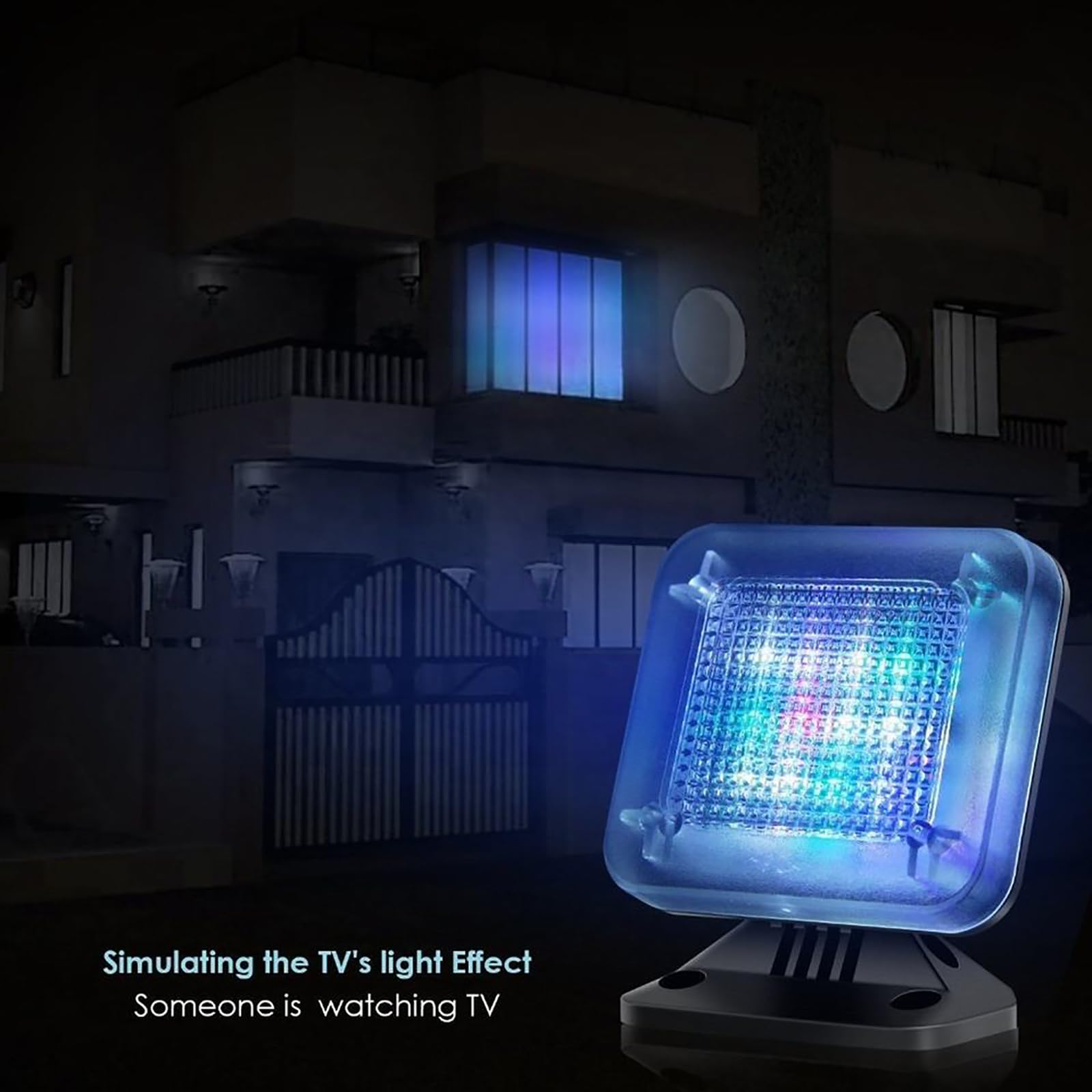 Generisch TV Simulator mit LED Licht Timer - Automatisches Einschalten nach Einbruch der Dunkelheit, Einstellbarer Winkel Perfekt für Zuhause, Niemand zu Hause
