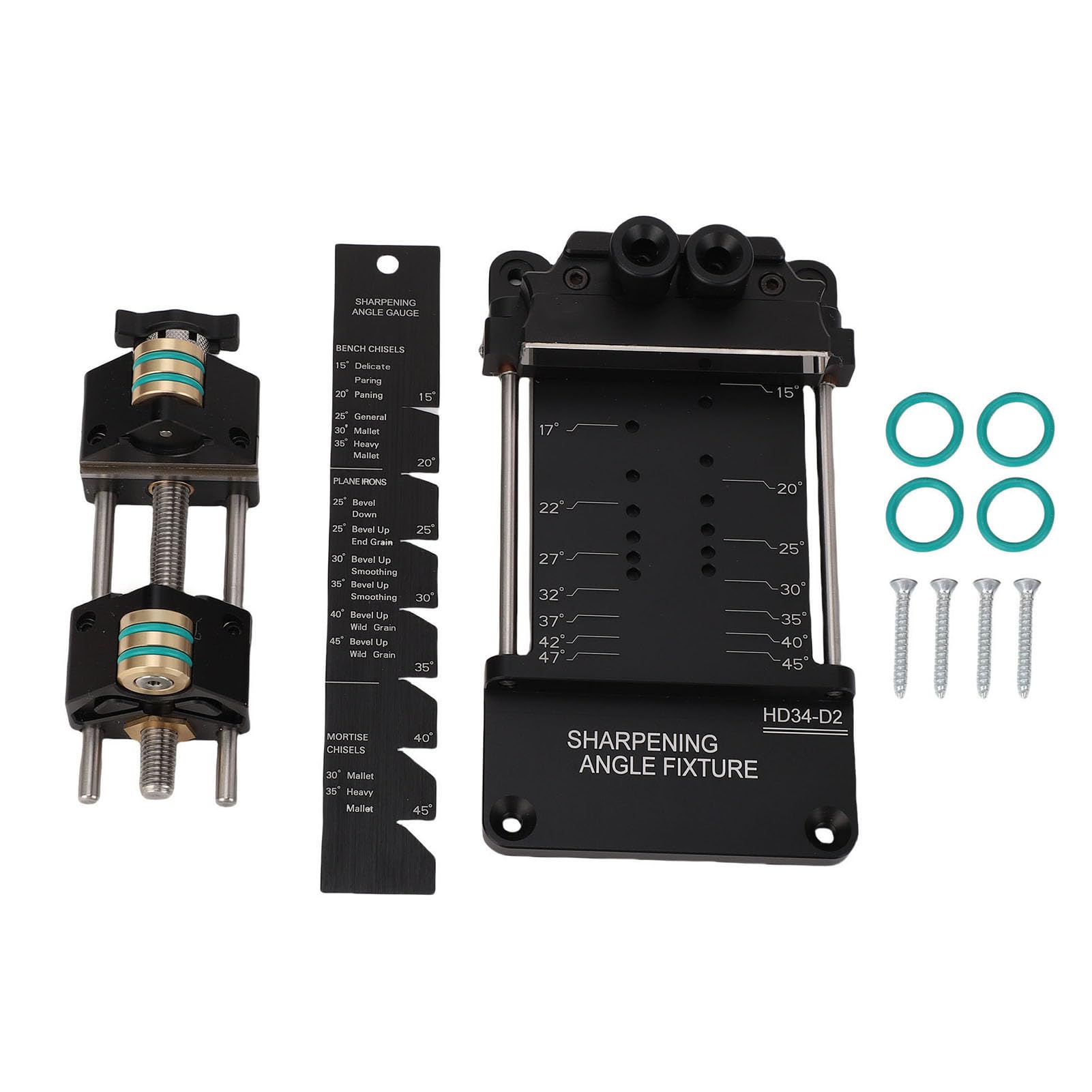 KIMISS Kit de Plantilla para Afilar Cinceles, Afilador de Carpintería para Aviones, Accesorio de ángulo Ajustable para Cuchillas de 5/32" a 3", Herramienta de Precisión