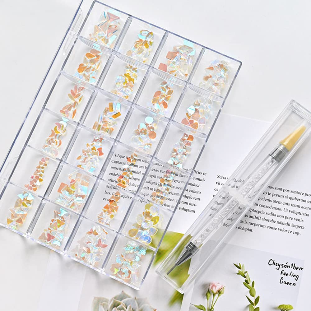 1 Caja de Decoraciones de Diamantes de imitación para decoración de uñas, Conjunto de Diamantes de Cristal para uñas, joyería de aleación DIY, Piezas de Gemas para uñas, Accesorios, Piedras