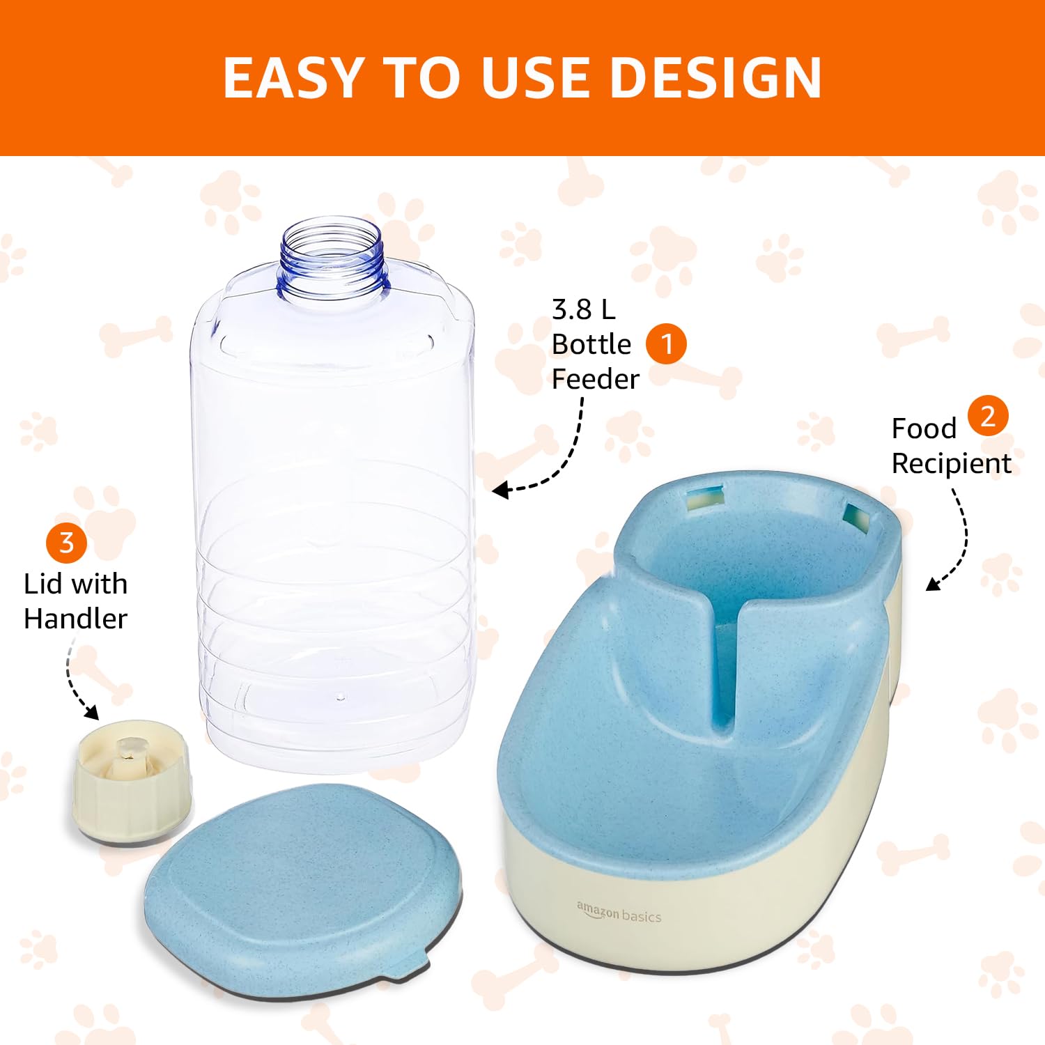 Amazon Basics Automatic Gravity Water Dispenser | Non-Toxic Plastic Material | Pet Water Dispenser for Dogs, Cats, Puppies & Kittens (White) (Standard) 4