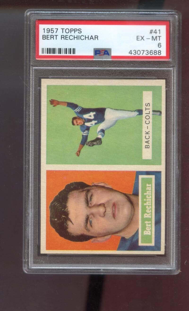 1957 Topps #41 Bert Rechichar PSA 6 Graded Football Card NFL Baltimore Colts