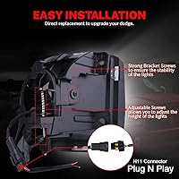 Vista 6 de Z-OFFROAD - Luces LED anti-neblina de reemplazo para parachoques de Dodge Ram 1500, 2013, 2014, 2015, 2016, 2017 y 2018