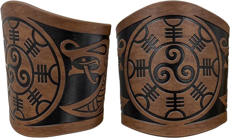 Bracelets médiévaux en cuir AZORA, manchons robustes aux finitions soignées