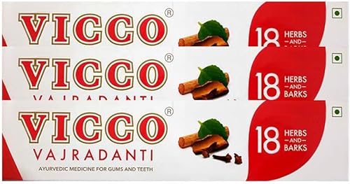Vicco Pasta de dientes Vajradanti - 7.05 oz (paquete de 3)