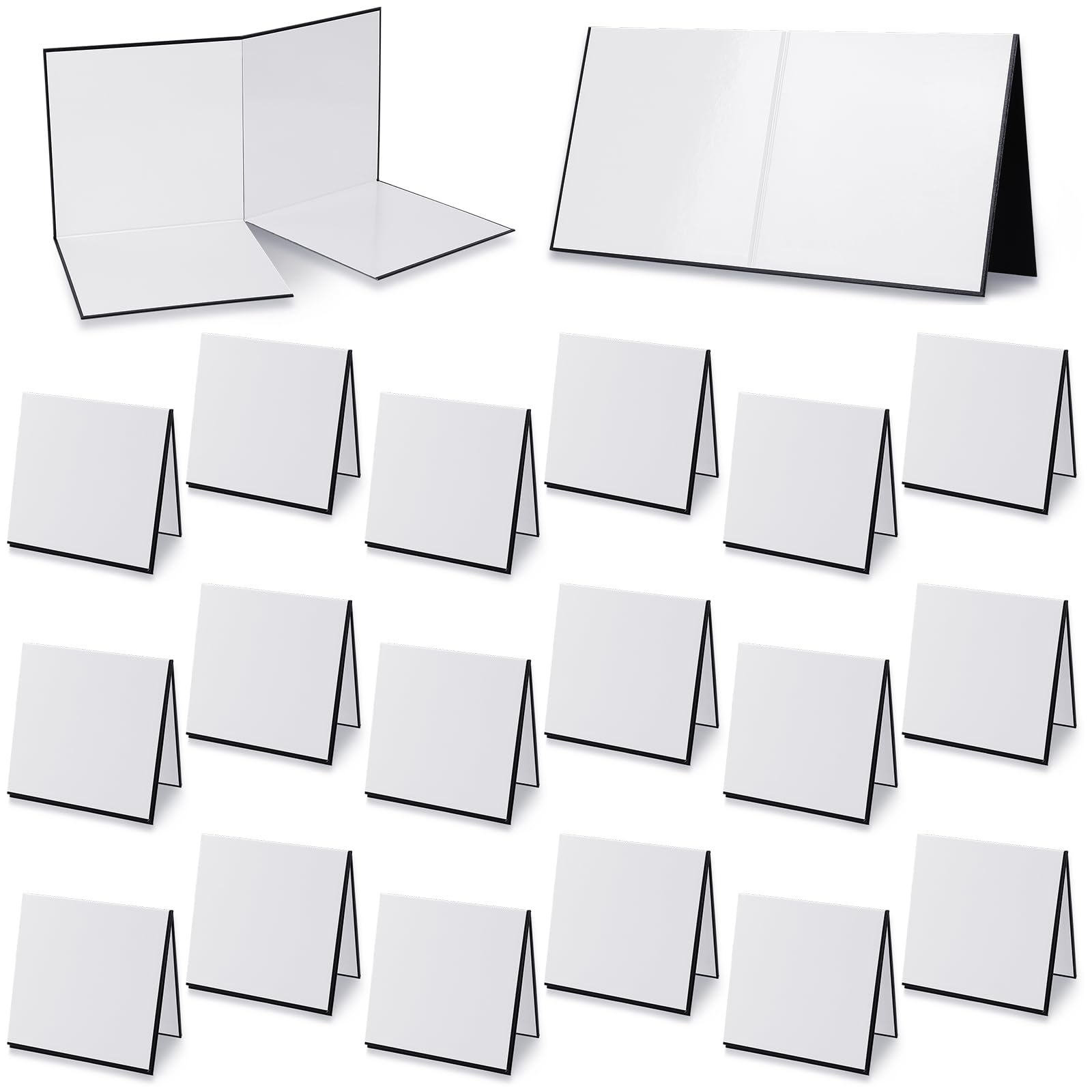 Zhanmai 4 Pcs Folding Blank Game Board 18 x 18 Inches Make Your Own Game Board, Quad Fold Dry Erase Blank Games Boards for School Classroom DIY Games Activities (4 Folds)