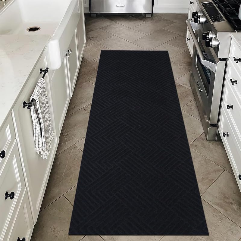Hallway Runnner Rug Non Slip Rubber Backing Carpet 2x5 ft Custom Size, Heavy Duty Long Rug for Entryway, Kitchen, Garage, Stairs, Front Door, Laundry Room, Commercial Use