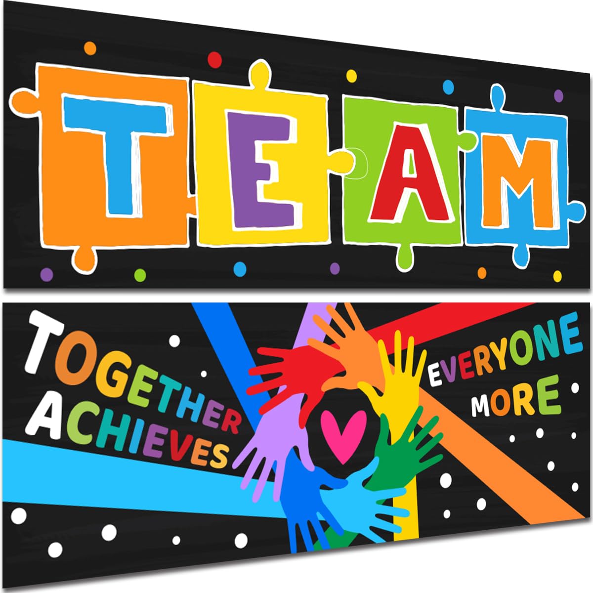 PLIGREAT 2 carteles y pósteres para aula, decoración motivacional de equipo, tablero de anuncios, decoración de pared colorido para jardín de infantes, primaria, escuela secundaria, vuelta a la
