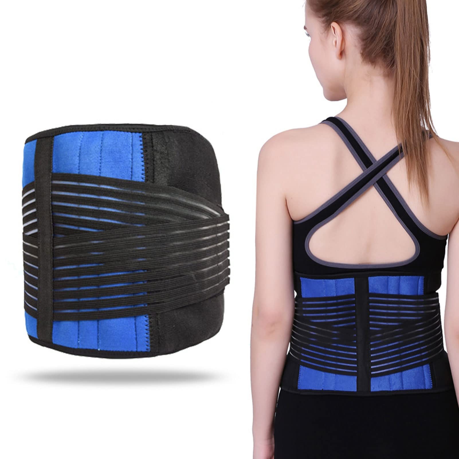 Tutore per la schiena Cintura di supporto lombare per sollevamento, sciatica, scoliosi, ernia del disco Tutore per parte bassa della schiena con design ergonomico rimovibile per uomini e donne (3