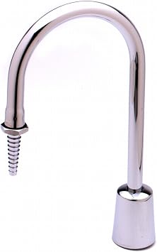 T&S Brass BL-4750-03 Lab Turret, Rigid Gooseneck, Serrated Tip, 3/8-Inch Ips Female Inlet