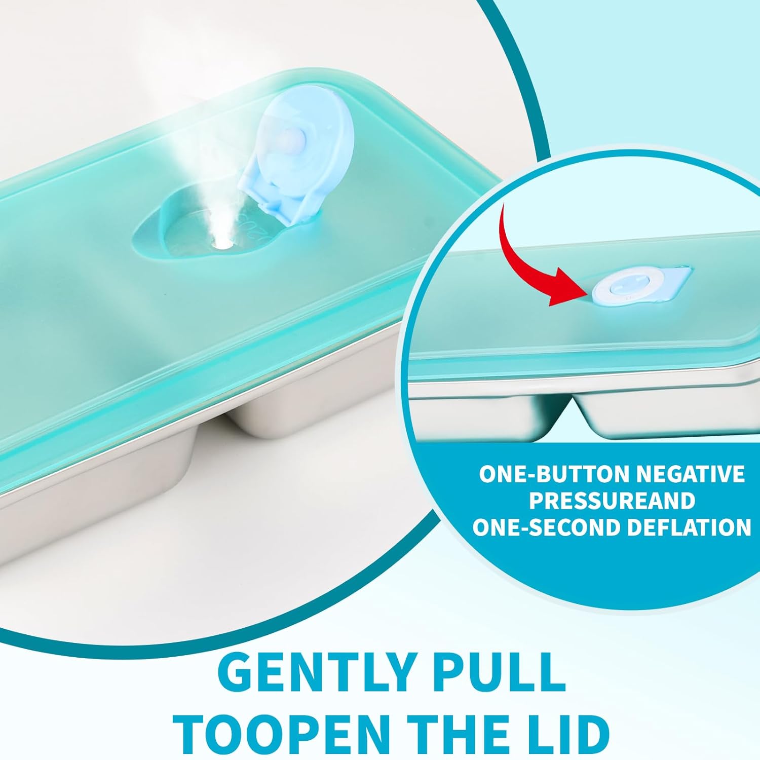 4PC Stainless Steel Snack Boxes, Double Compartment Leakproof Container with Lids for Travel, Camping. Includes Free Fork & Spoon Set. - Image 4