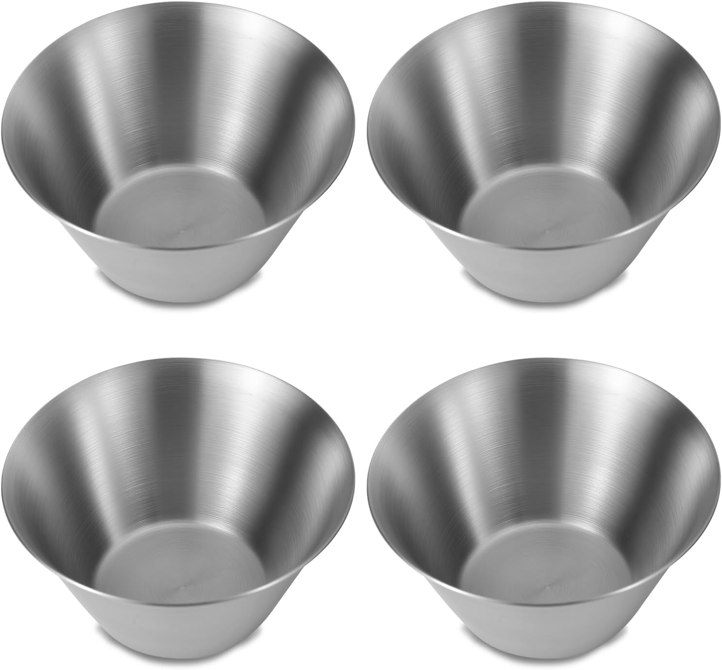 Heavy-duty Stainless Steel Small Bowl, No colied Edge, Brushed Finish, 4.5 Inches Diameter, 2.4Inches Height, for Snacks, Yogurt, Fruit, Ice Cream and Dippings