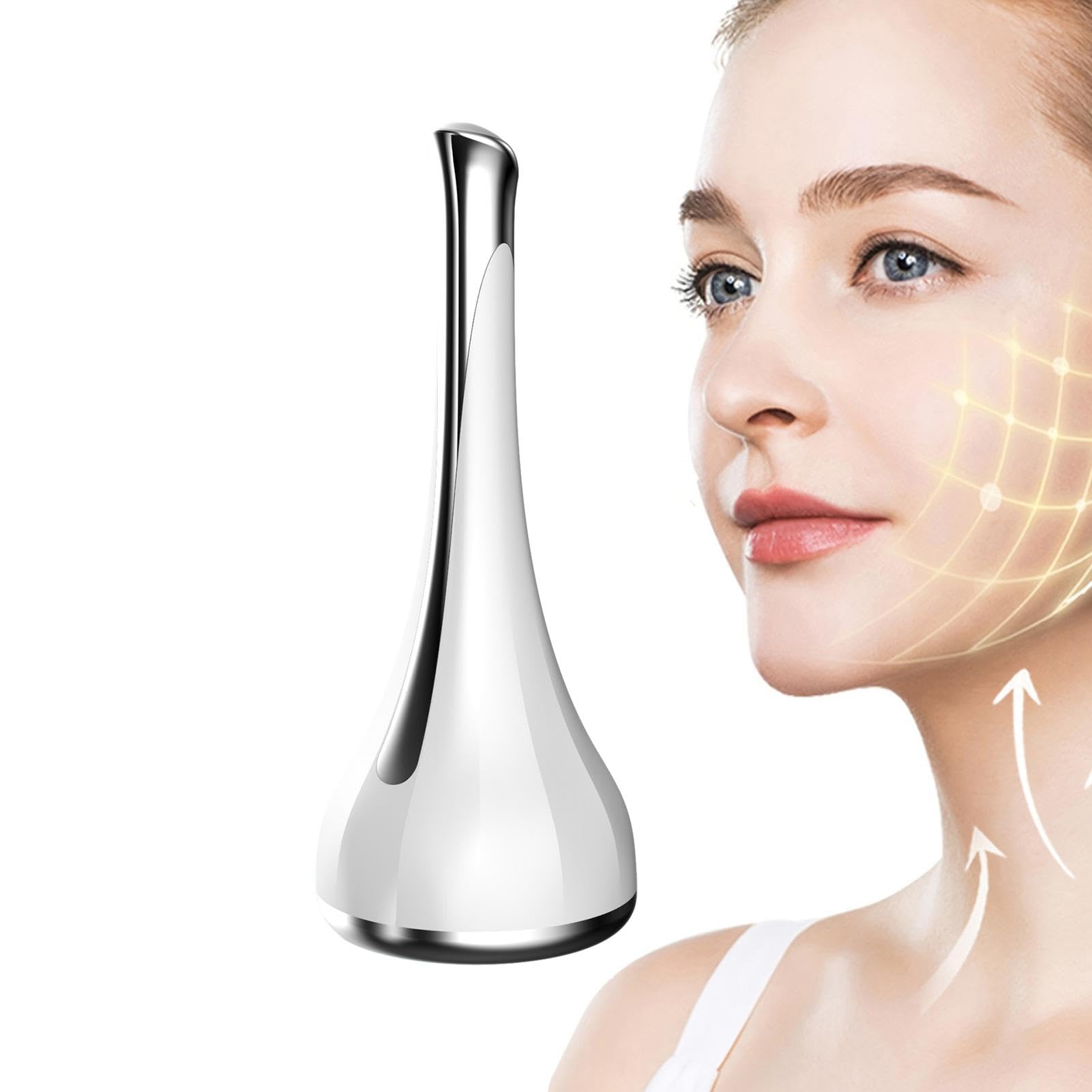 Microcurrent - Masajeador facial – Instrumento de belleza ocular de doble cara, introducción magnética, masajeador de elevación facial y cuello para mujeres bolsas de ojos