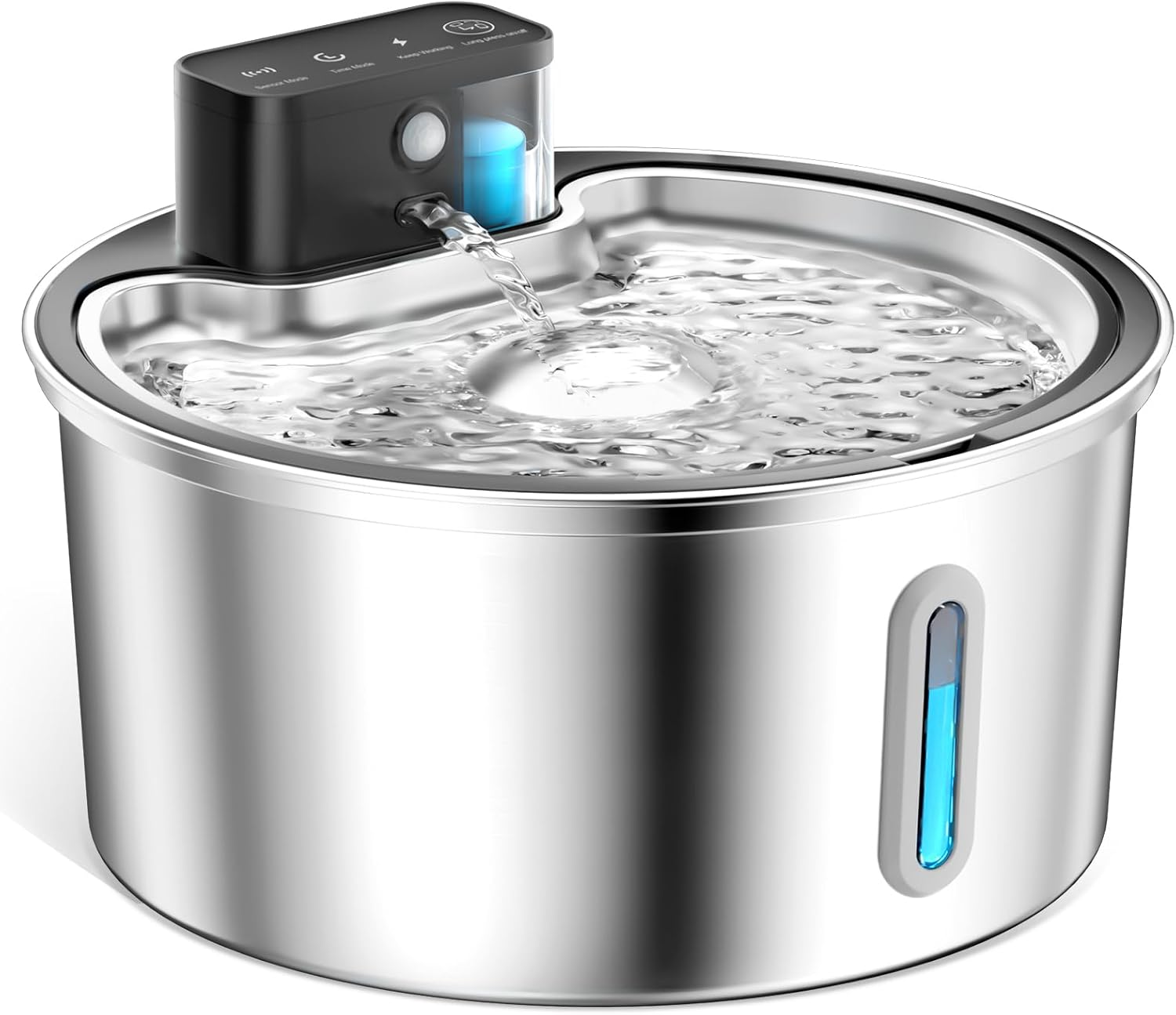Wireless Cat Water Fountain Stainless Steel - 3.2L/108oz Cordless Pet Water Fountain Battery Operated Cat Water Dispenser Ultra Silent Rechargeable Water Fountains for Cats and Dogs - Image 9