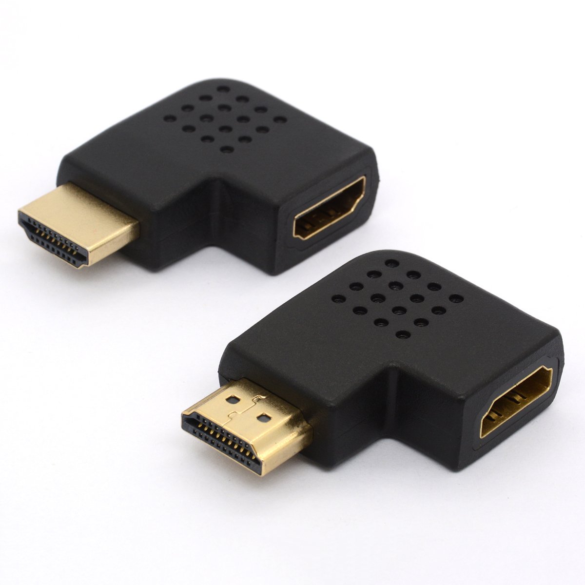 Adaptador HDMI macho a hembra con rotación vertical de 90 y 270 grados, acoplador plano