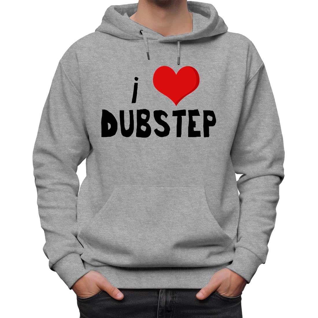 I Love Dubstep Music Unisex klasyczna bluza z kapturem dla mężczyzn i kobiet