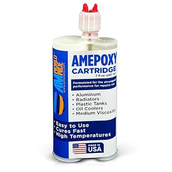 AMEPOXY High-Temperature Aluminum Radiator Repair Epoxy - 7oz Kit for Metal & Automotive Repairs Parts.