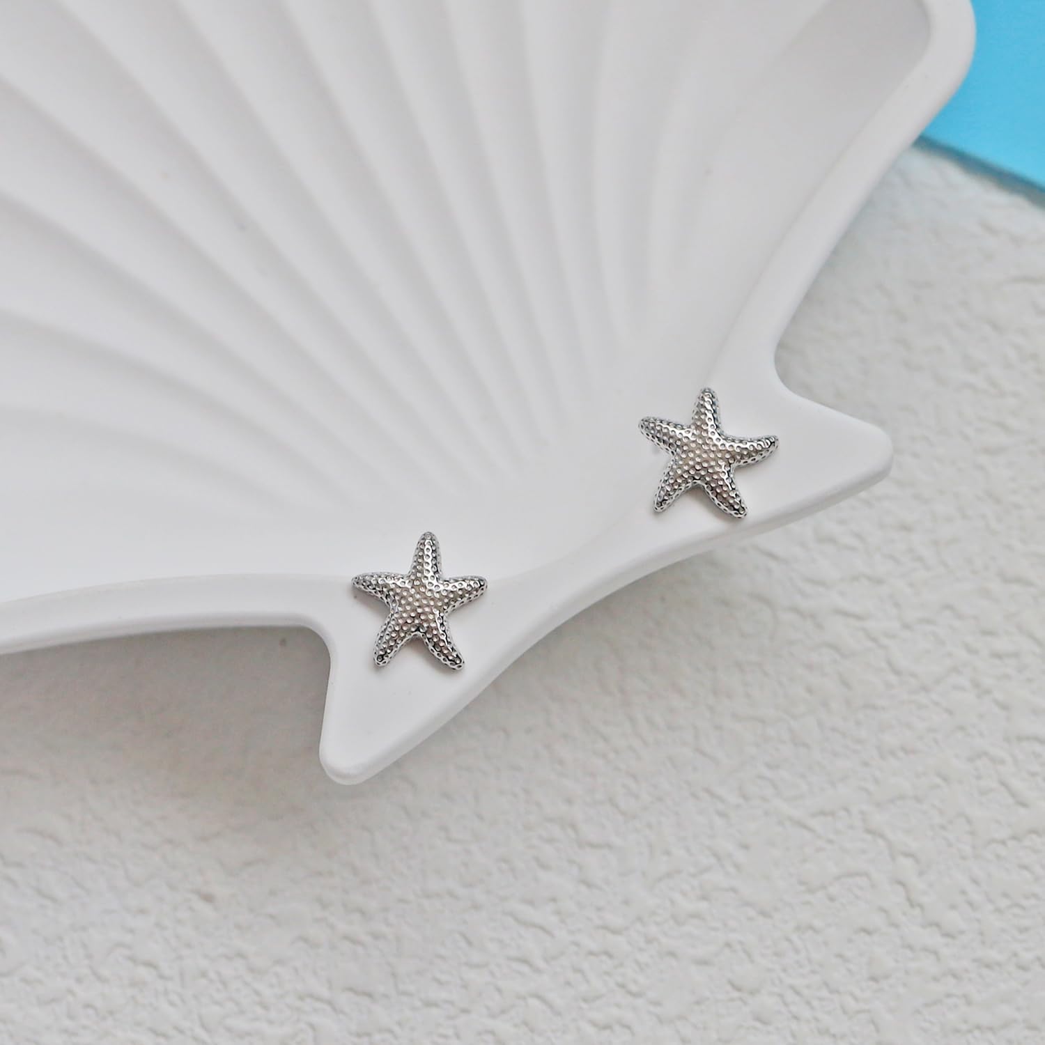 Rnivida 925 Sterling Silver Small Starfish Stud Earrings for Women - Image 4