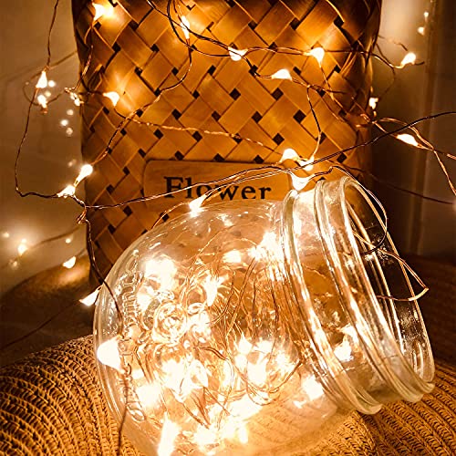Ehometronics String Lights, 4 Pack 16.5Ft 50 Leds Battery Operated Fairy Lights Waterproof Copper Wire Decorative Twinkle Light For Indoor Christmas Party Bedroom Patio Garden Wedding Warmwhite #TOP1