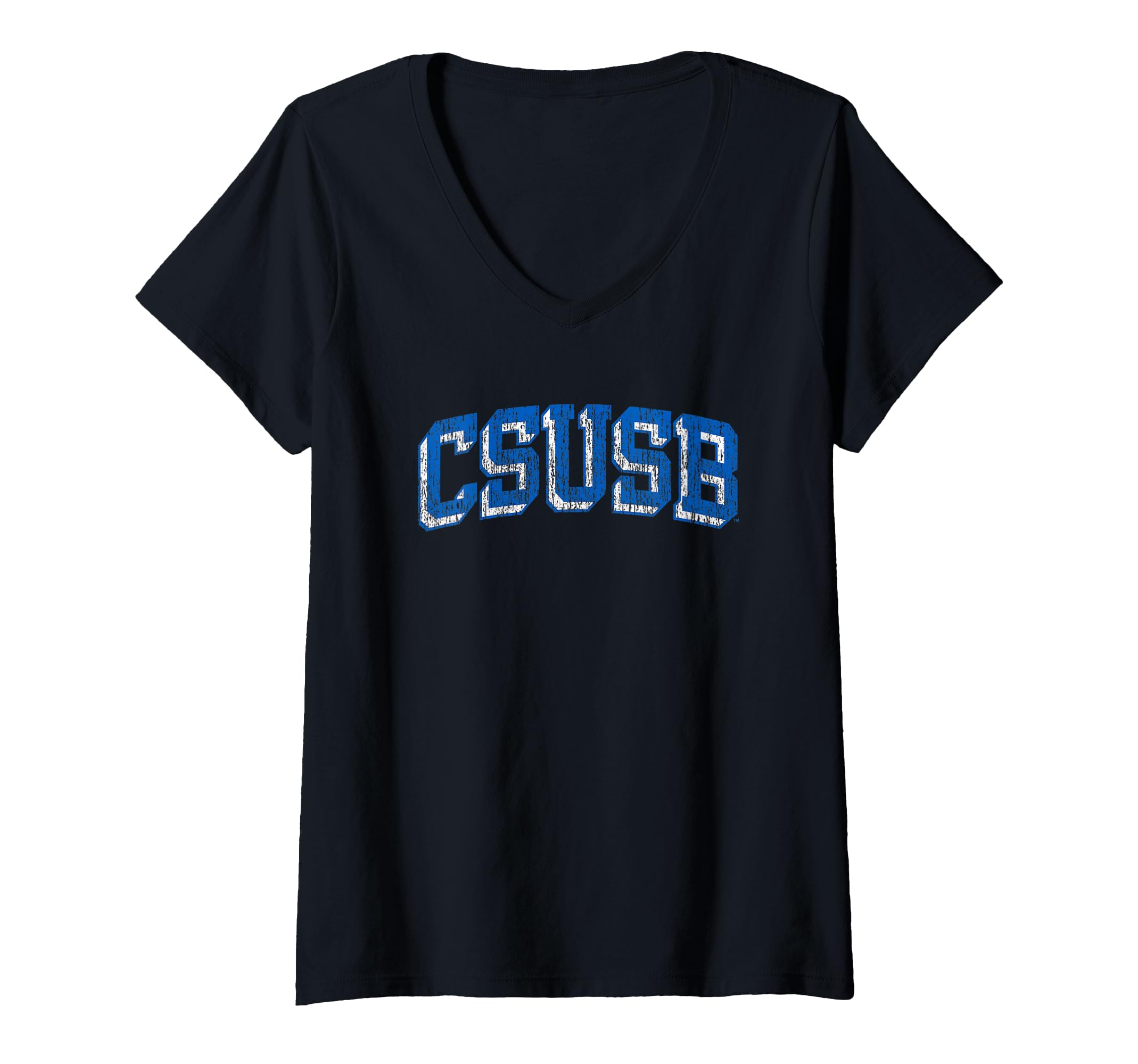 Womens Cal State San Bernardino Coyotes Vintage Block V-Neck T-Shirt