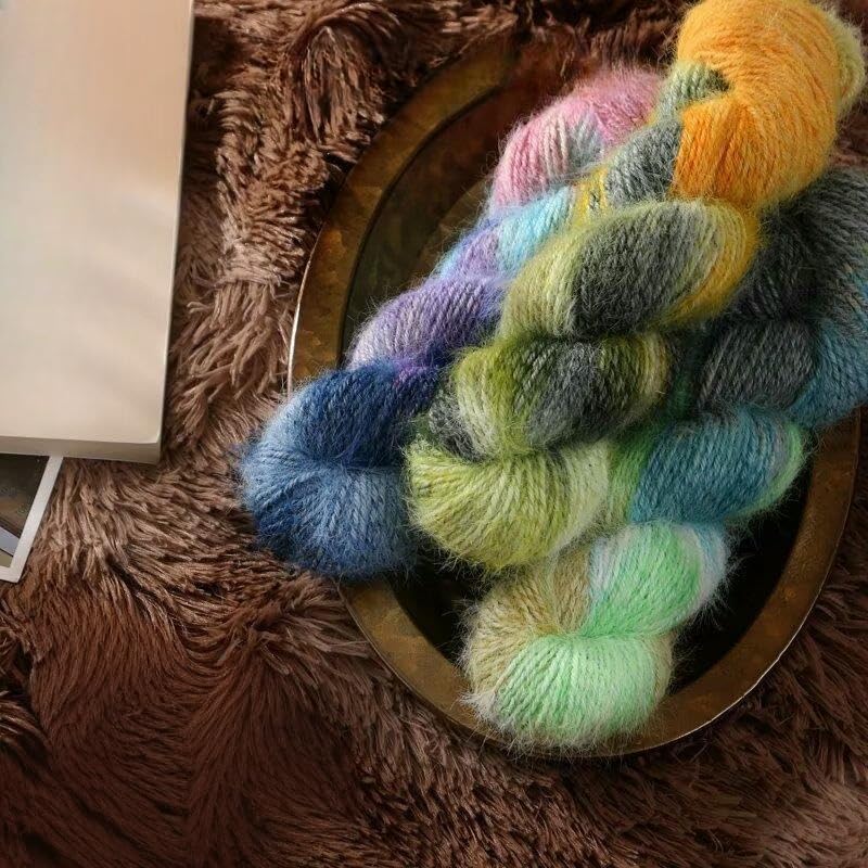 Hilo de Lana Degradado 4x100 g, Ideal para Tejer a Mano, para Tejer Bufandas, suéteres, Gorros, Mantas y decoración del hogar
