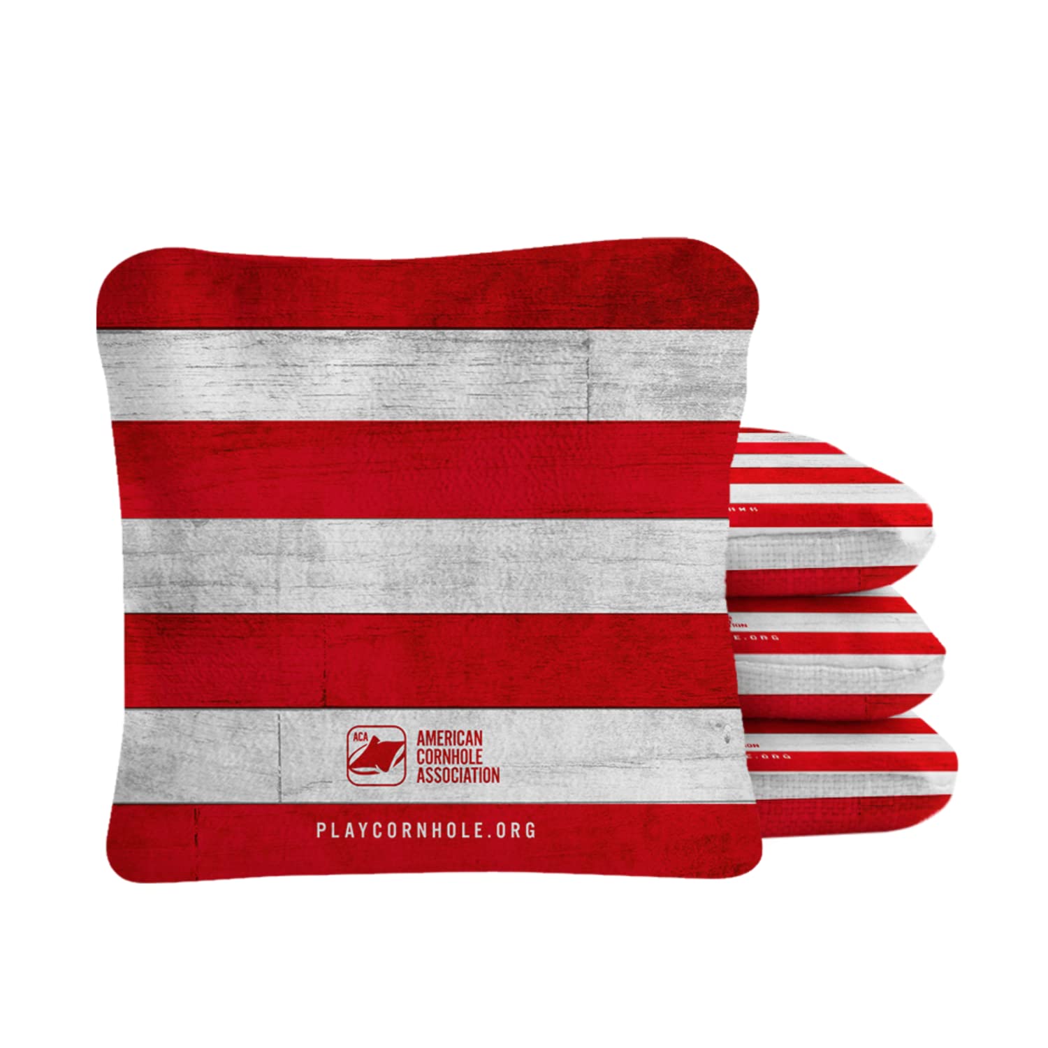 ACA Approved Official Regulation 6x6 in Cornhole Bags Dual Sided Synergy Pro Set of 4 Besty Ross Stripes Red — image 1