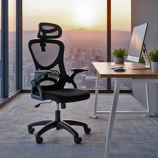 Cadeira para Escritório Diretor Columbus com Tela Mesh (Preto)