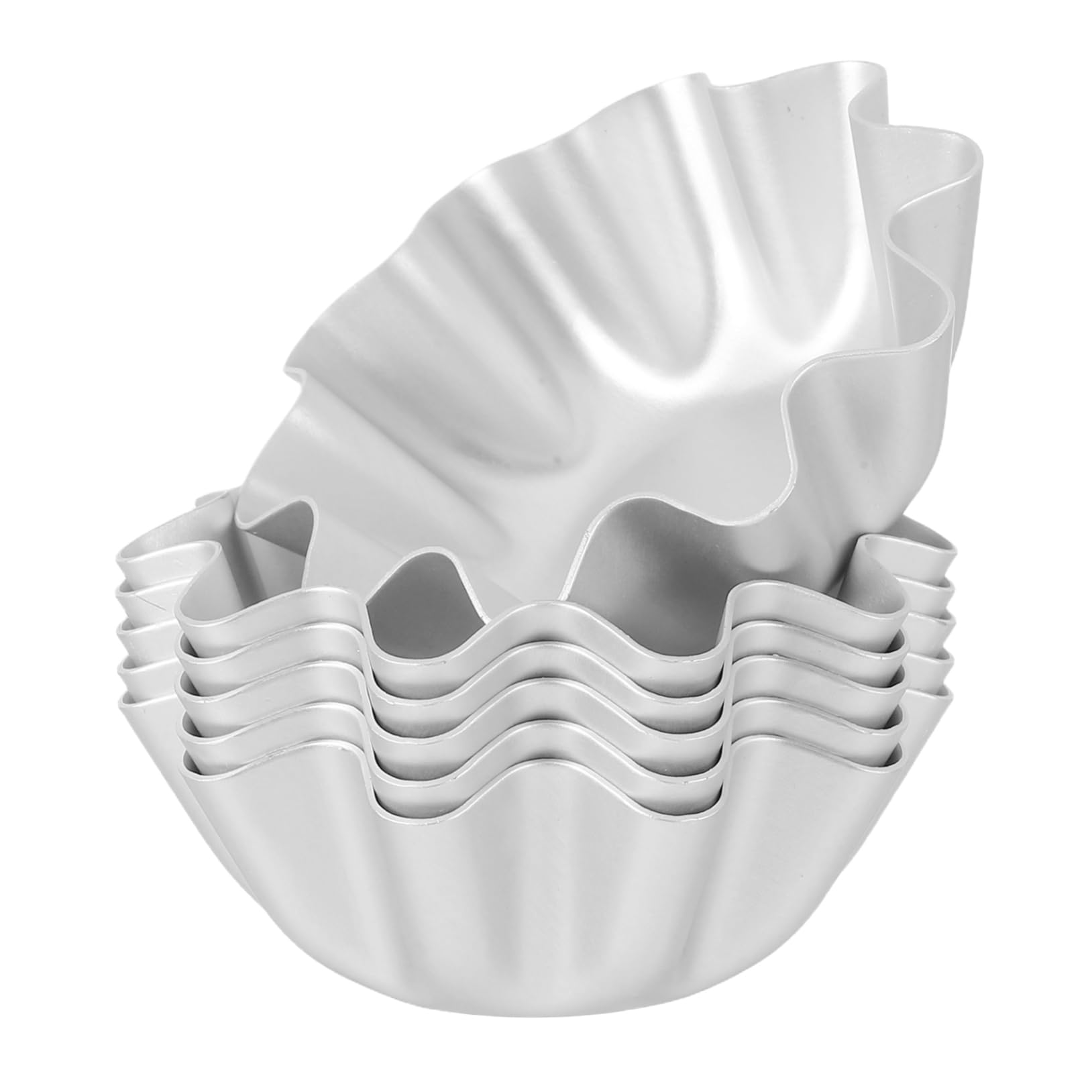 STOBAZA 6Pcs Egg Tart Molds Baking Trays for Egg Tarts Puddings and Cupcakes Non Stick Tartlet Molds with Unique Design for Creative Baking