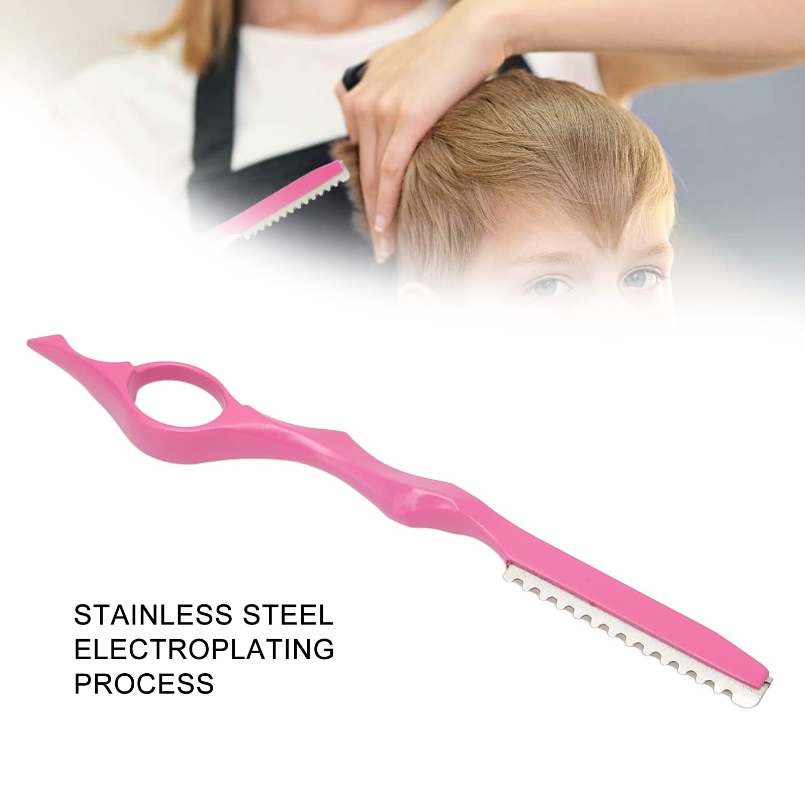 Naroote Rasoio per Sfoltire i Capelli, Rasoio Tagliacapelli Professionale Lame Affilate Rosa per Uomo