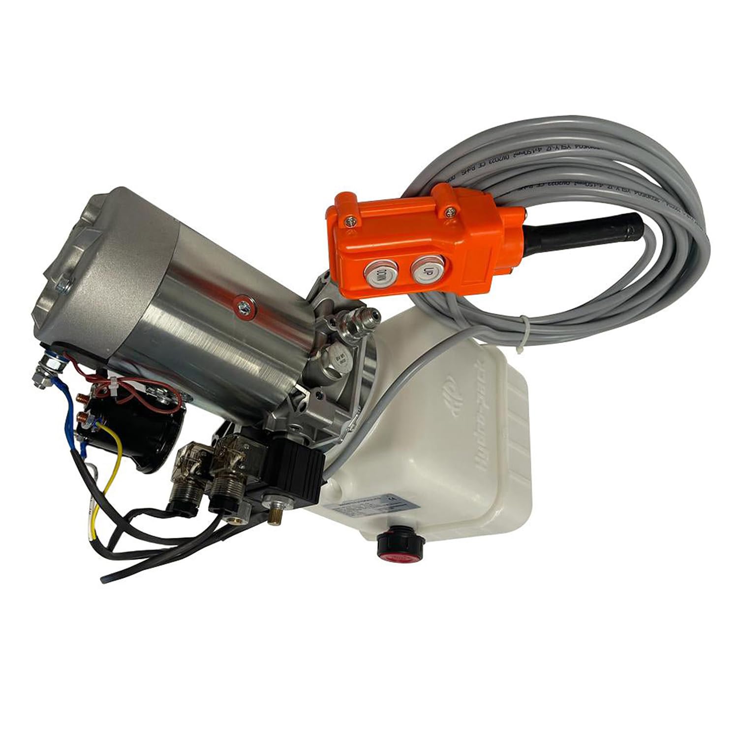 Bomba hidráulica de 12 V CC de doble efecto de 8 cuartos de galón HPU-DT-111-12VDC-DA-08 compatible con remolque volquete
