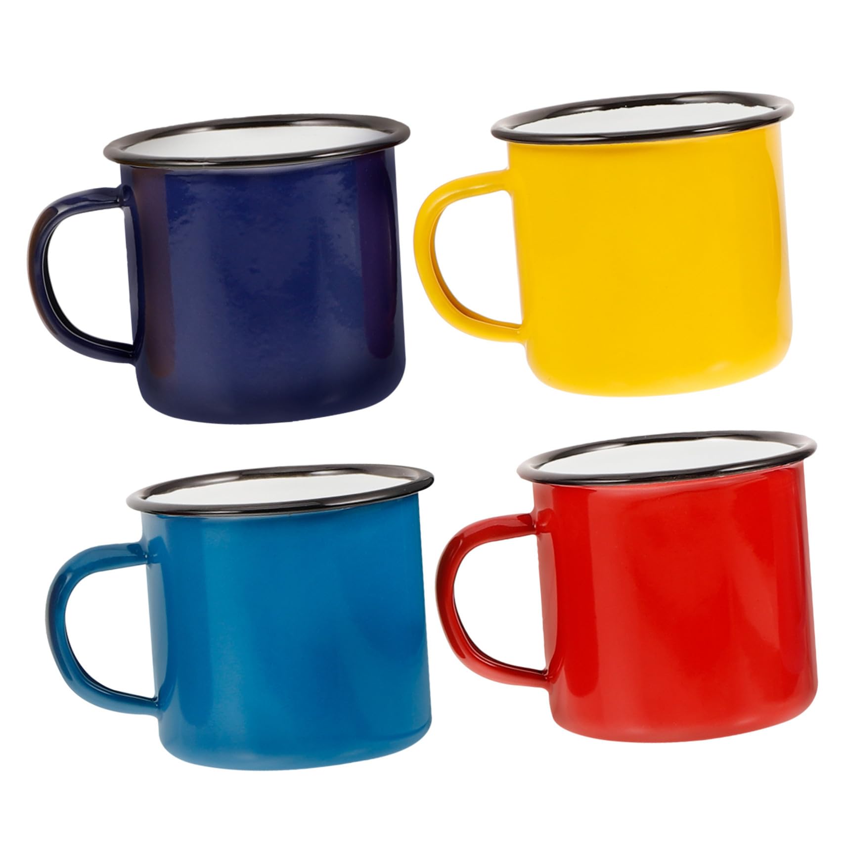 Tazas de Café y Diseño Clásico Camping para y Juego de 4 Esmaltadas Vintage de 350ml, Fáciles de Limpiar Adecuado para Camping y Uso Diario Uso Diario