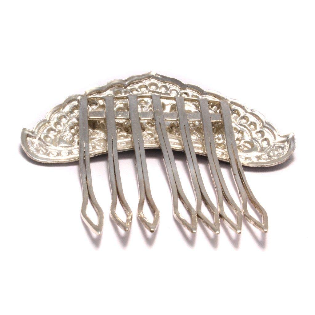Haarkamm mit Blumenmuster aus Sterling Silber