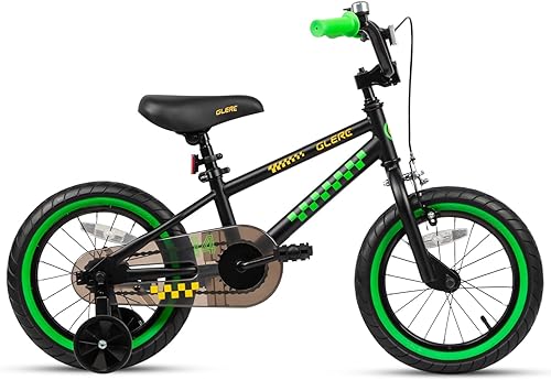 Miniatura 5 de Glerc NuNu - Bicicleta para niños de 12, 14, 16 pulgadas, estilo BMX para niños de 2 a 8 años, bicicletas para niños pequeños con ruedas de