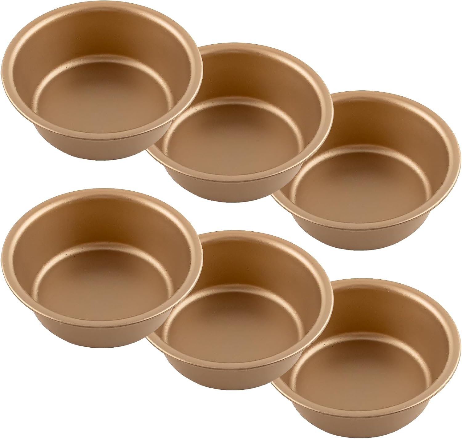 6 PCS Air Fryer Mini Pie Pan Tart Tins, Jumbo Muffin Cupcake Pan 4 Inch Air Fryer Hamburger Bun Mold, Non-Stick Air Fryer Egg Baking Pan Individual Mini Cake Pans for Baking