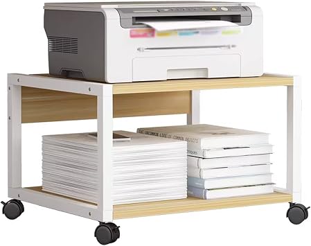 Printer Stand Printer Table Printer Stand Under Desk Printer Stand Office Movable Printer Desk with 4 Wheels & Lock Mechanism for Mini 3D Printer Printer Cart