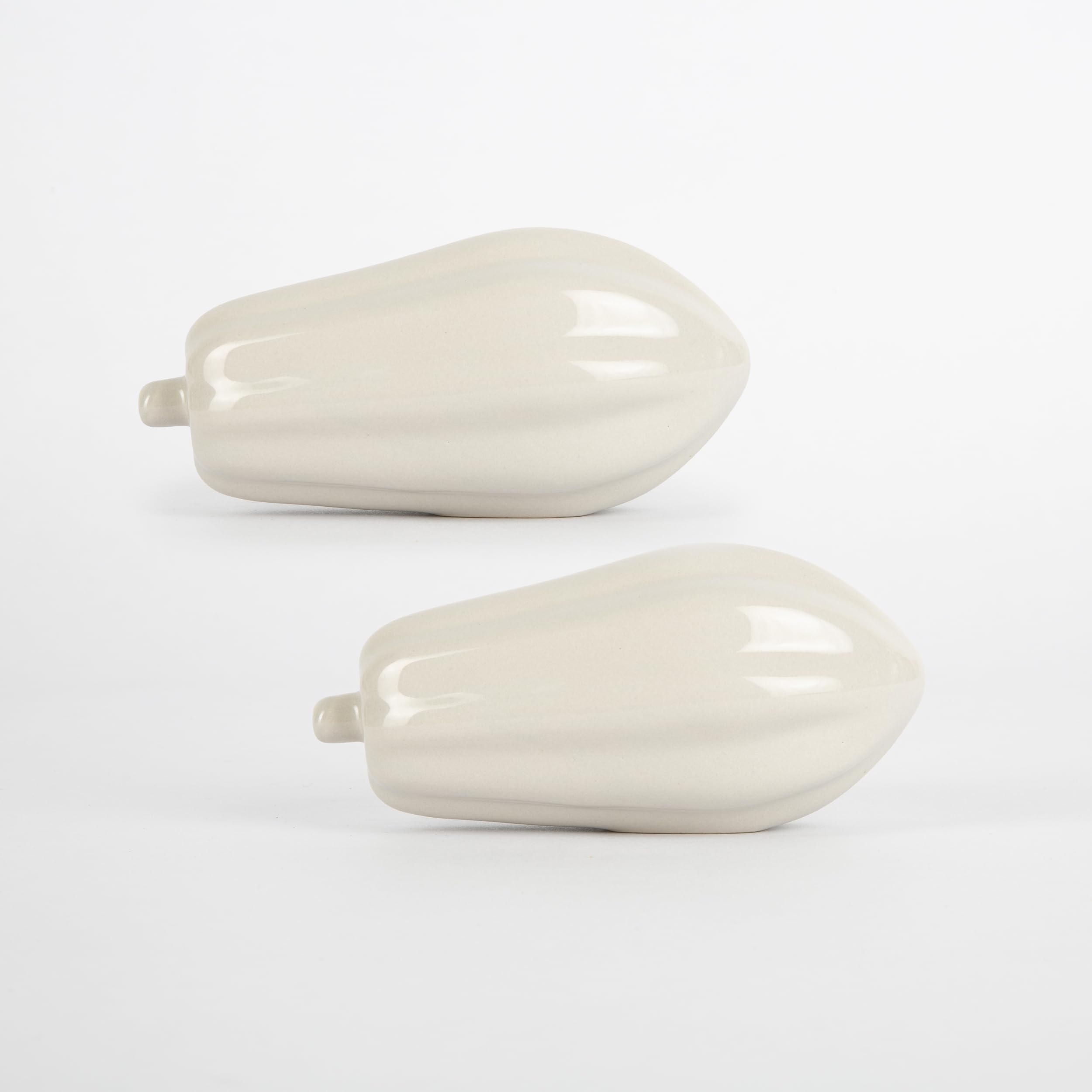 Basics Bello Ceramic Decorative Accent | Modern Sculptural Tabletop Ornament for Shelf Console Coffee Table & Home Decor | Light Black | Set of 2-image-37